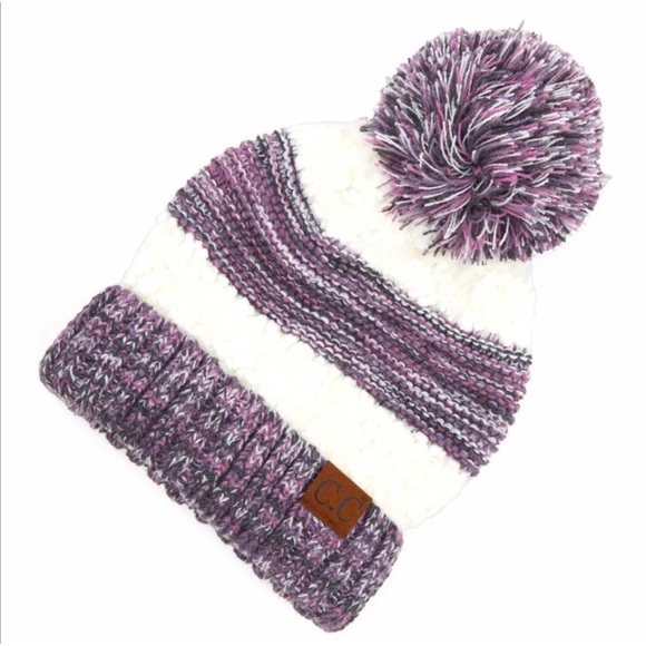 High Quality Thick Warm C.C. Popcorn Knit Beanie Winter Warm Pom Hat - Picture 2 of 3